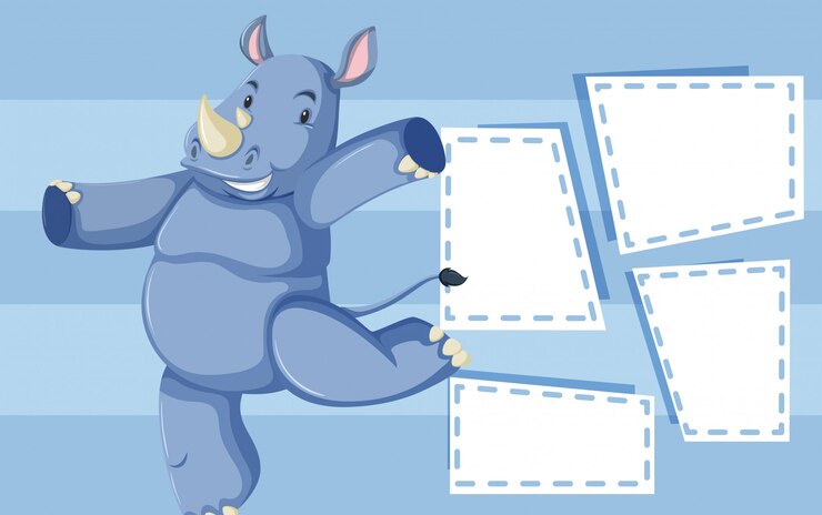 Vetor grátis modelo de quadro de animais com copyspace em branco