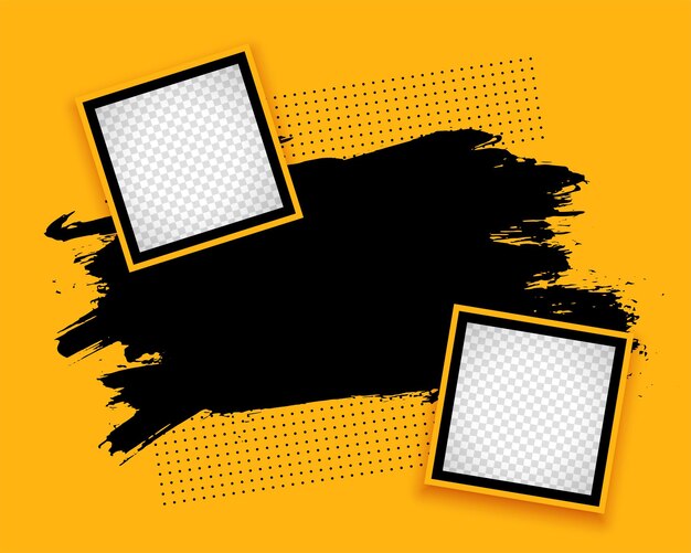 modelo de quadro de foto vazio abstrato com efeito grungy