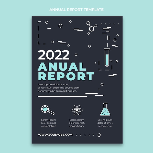 Vetor grátis modelo de relatório anual de ciências em estilo simples
