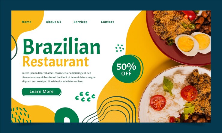Modelo de restaurante brasileiro desenhado à mão