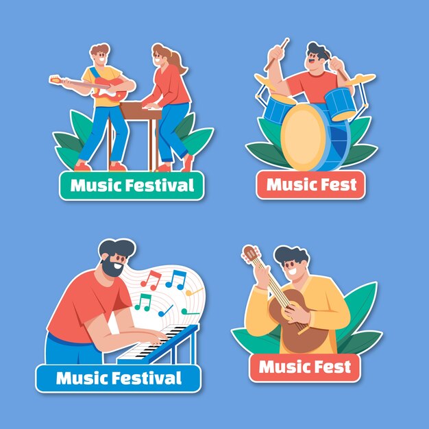 Modelo de rótulos de festival de música