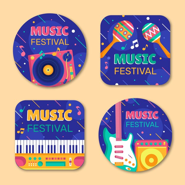 Modelo de rótulos de festival de música