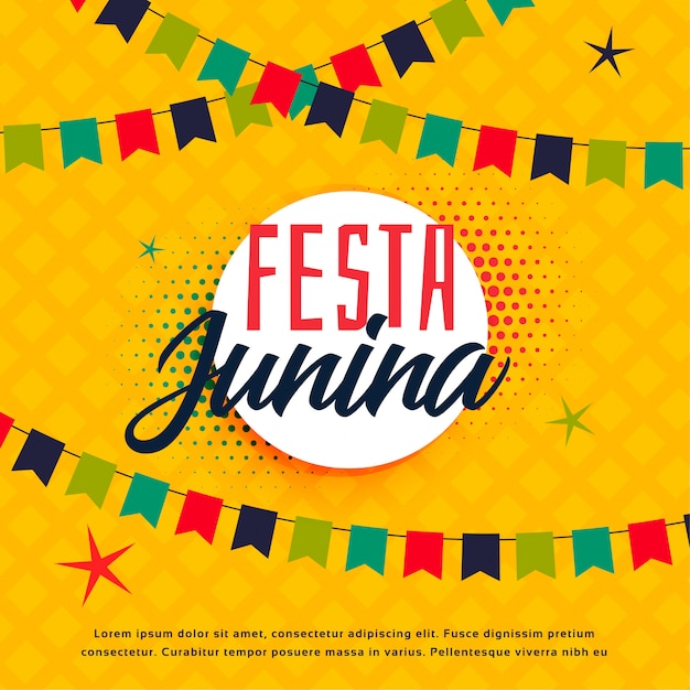 Vetor grátis modelo de saudação brasileira festa junina