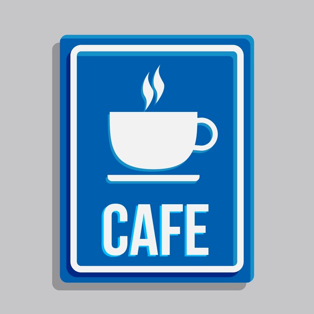 Modelo de sinalização de café de design plano
