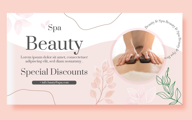 Modelo de spa em aquarela no facebook