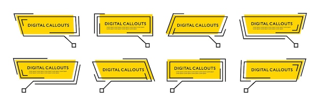 Modelo de títulos de caixas de texto de chamadas digitais de tecnologia