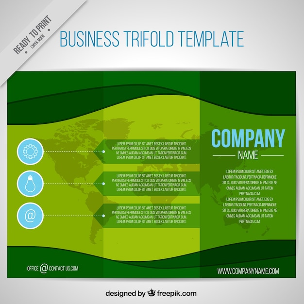 Vetor grátis modelo de três dobras negócios verdes