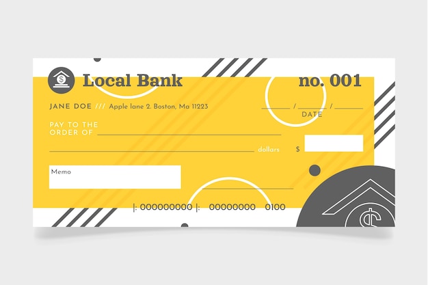 Vetor grátis modelo de verificação em branco de design plano