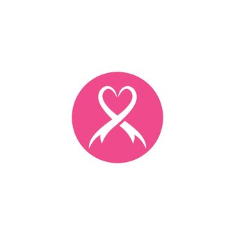 Modelo de vetor de logotipo de fita de conscientização do câncer de mama