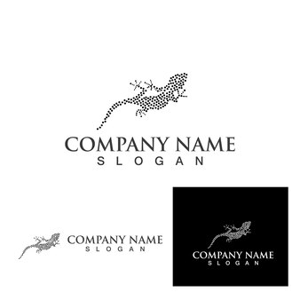 Modelo de vetor de logotipo e símbolos de animais de lagarto