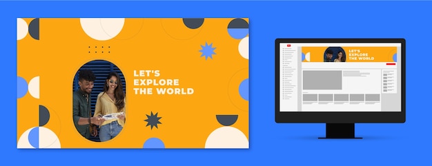 Modelo de visitas guiadas de design plano