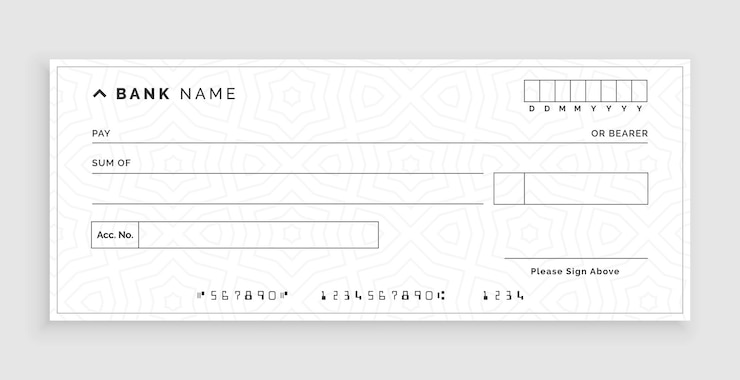 Vetor grátis modelo de voucher de cheque de banco simples