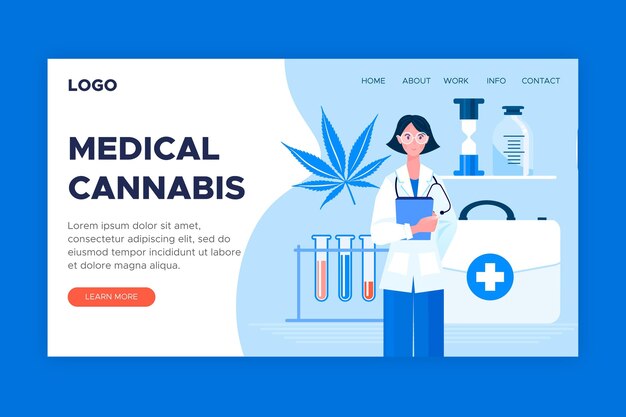 Vetor grátis modelo de web de cannabis medicinal