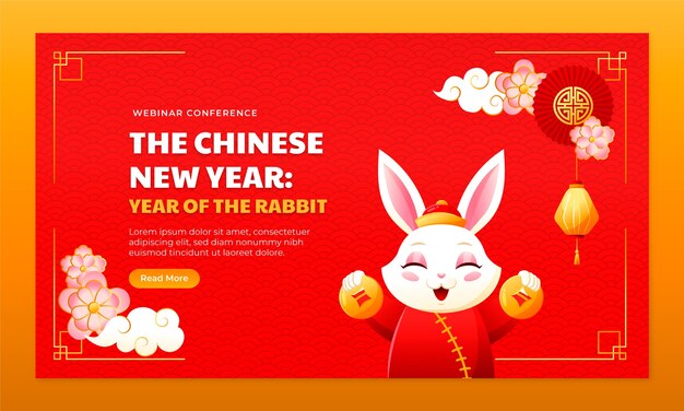 Modelo de webinar de celebração do ano novo chinês
