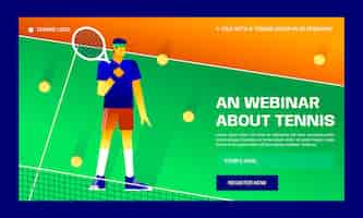 Vetor grátis modelo de webinar de esporte e atividade de tênis