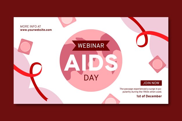 Vetor grátis modelo de webinar de lembrança do dia mundial da aids