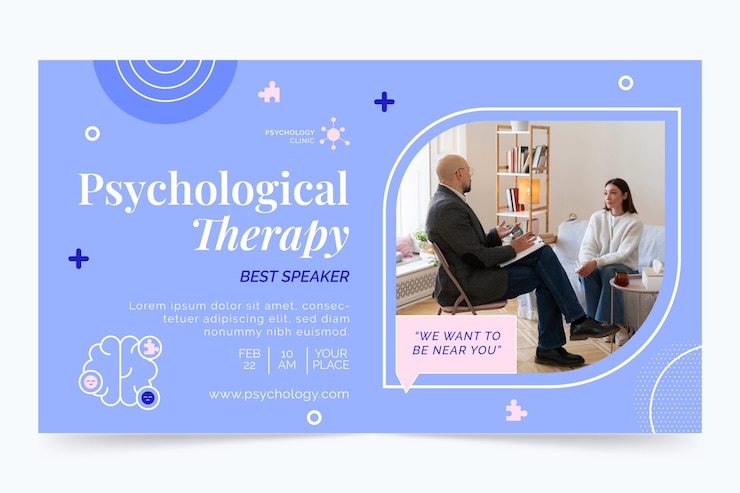 Vetor grátis modelo de webinar de psicólogo plano