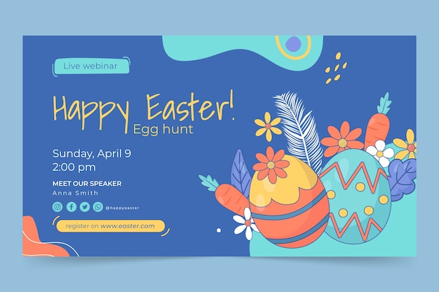 Vetor grátis modelo de webinar para celebração da páscoa