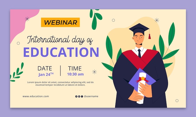 Modelo de webinar para o dia internacional da educação