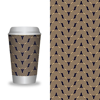 Modelo de xícara de café com padrões