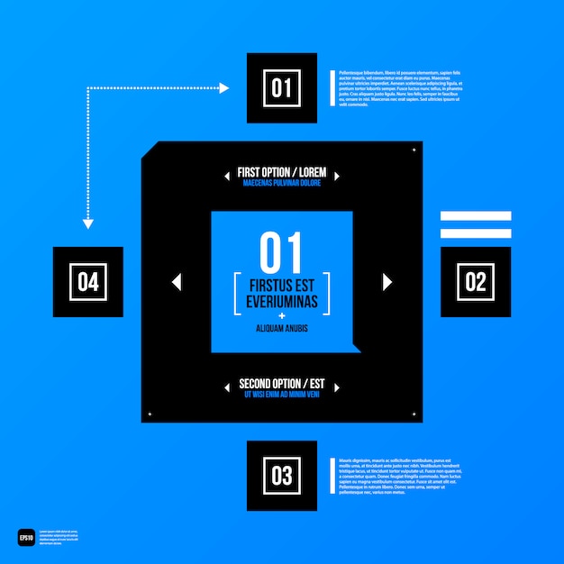 Vetor grátis modelo infográfico com forma quadrada