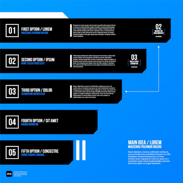 Modelo infográfico de múltiplas opções