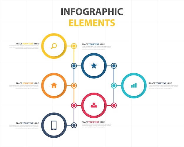 modelo infográfico de negócios abstratos coloridos