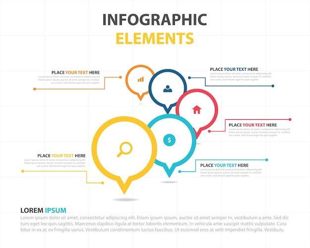 Modelo infográfico de negócios abstratos coloridos