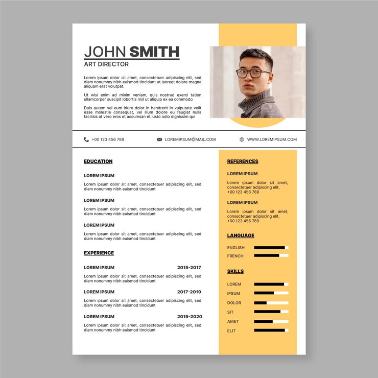 Vetor grátis modelo minimalista cv