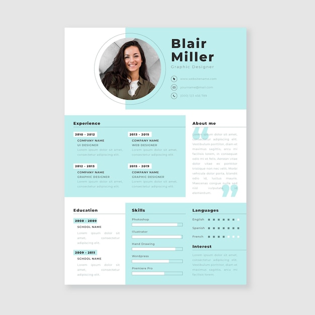 Modelo minimalista cv