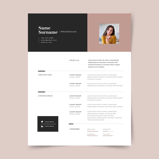 Modelo minimalista cv