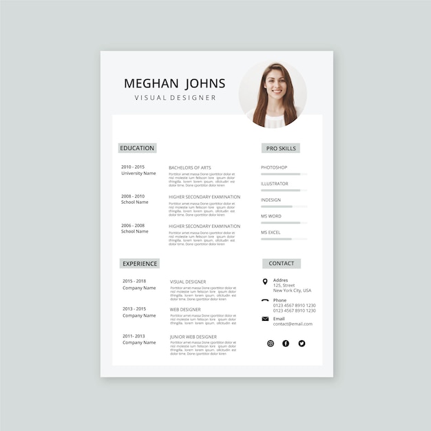 Modelo minimalista cv