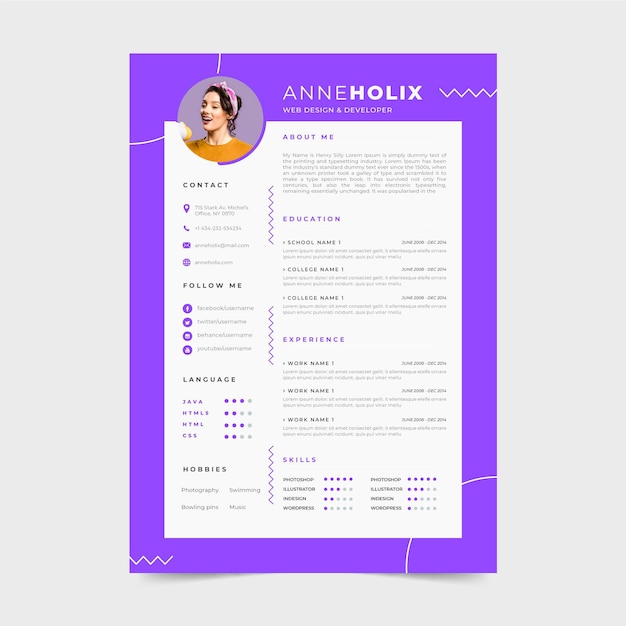 Modelo minimalista cv