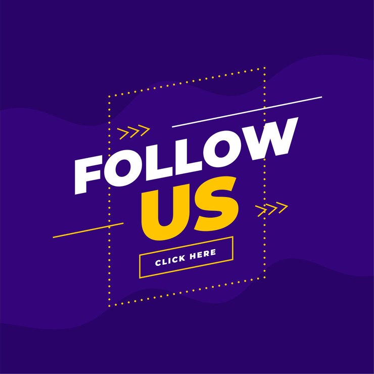 Vetor grátis modelo moderno de banner siga-nos em roxo