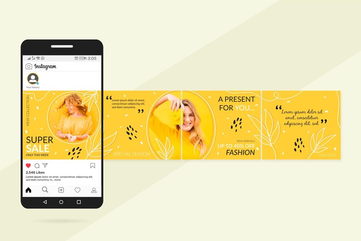 Vetor grátis modelos de carrossel de super venda instagram