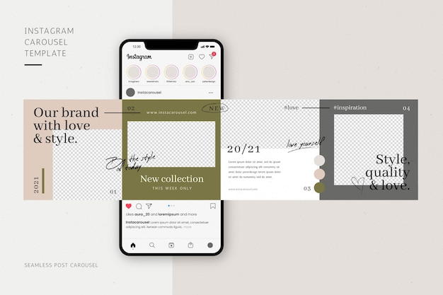 Vetor grátis modelos de carrossel do instagram