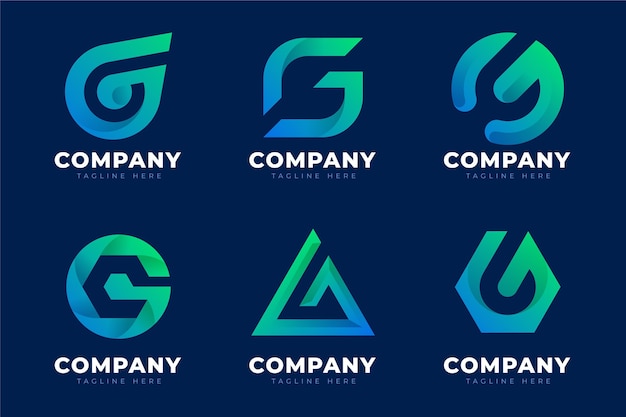 Modelos de logotipo criativo com letra g