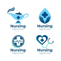 Modelos de logotipo de enfermeira criativa