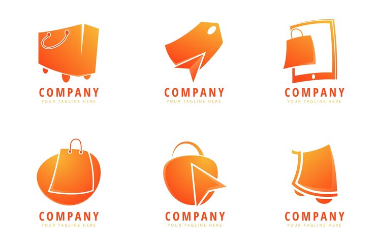 Vetor grátis modelos de logotipo de loja online criativa