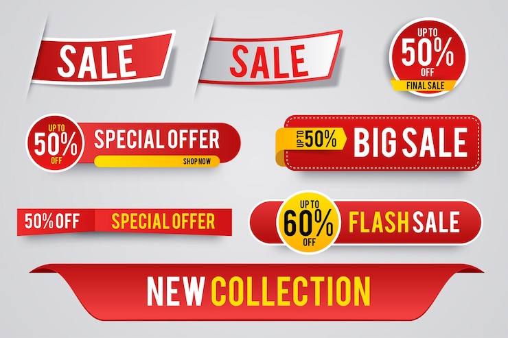 Vetor grátis modern sale stickers and tags coleção colorida