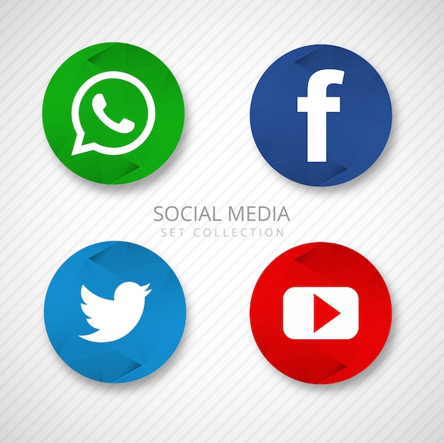 Vetor grátis modern social media icons set ilustração vetorial