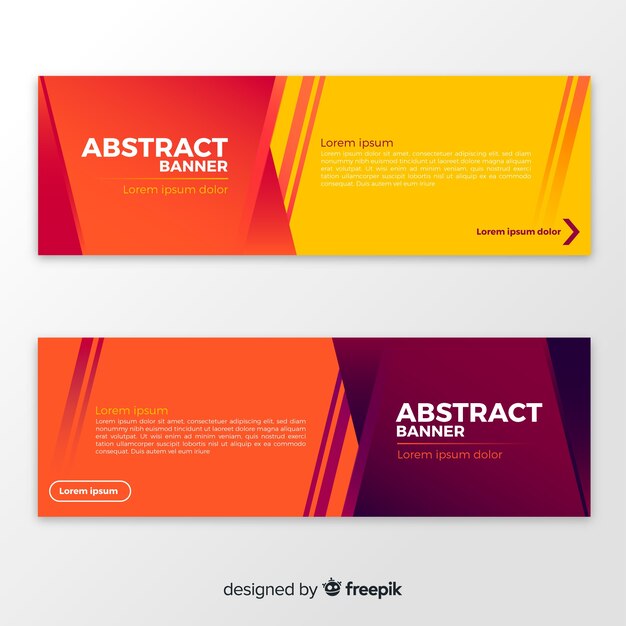 Moderno conjunto de banners abstratos coloridos