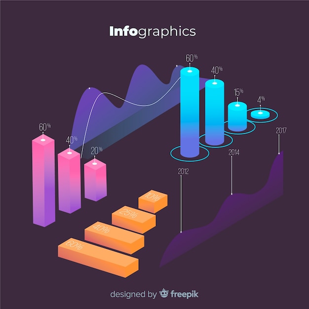 Moderno conjunto de elementos coloridos infográfico