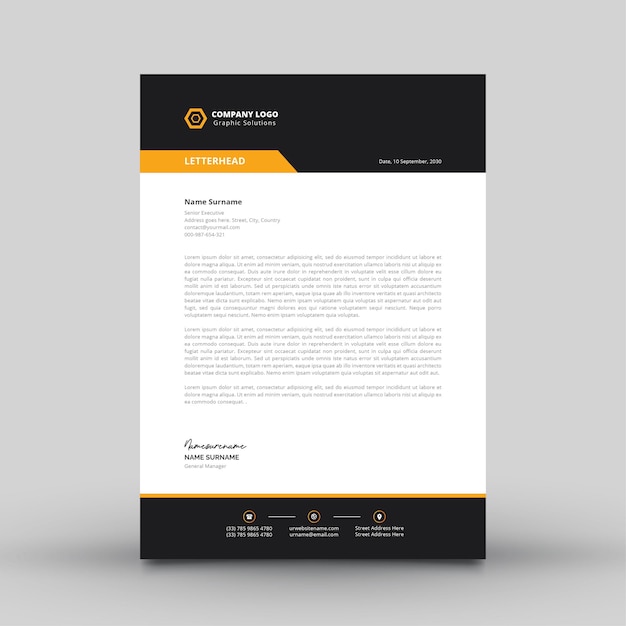 Moderno e simples modelo de papel de carta para empresa