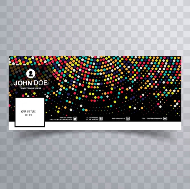 Moderno modelo de banner facebook colorido, com design pontilhado