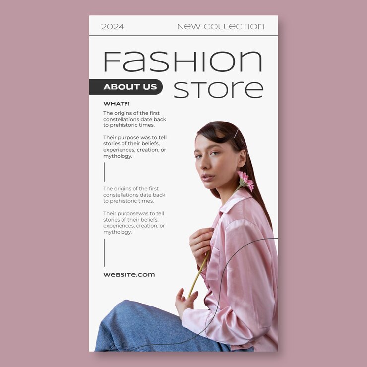 Vetor grátis moderno modelo de história de instagram de loja de moda