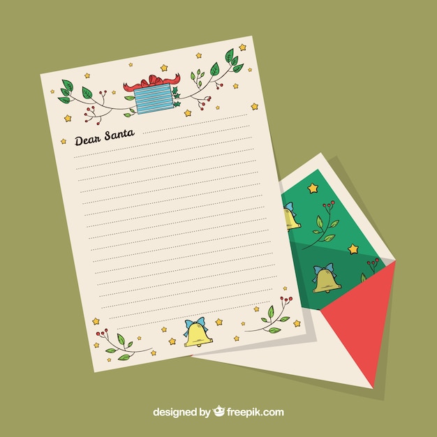 Molde de carta de natal com folhas