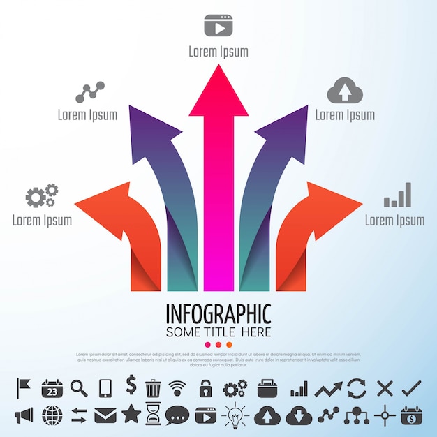 Vetor grátis molde de design de infografia de seta