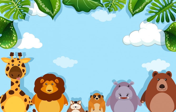Vetor grátis molde de fundo com animais selvagens