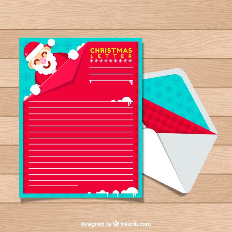 Vetor grátis molde vermelho da carta do natal